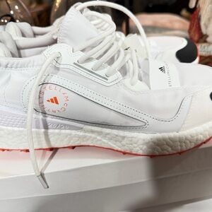 Adidas by Stella McCartney White and Orange Sneakers